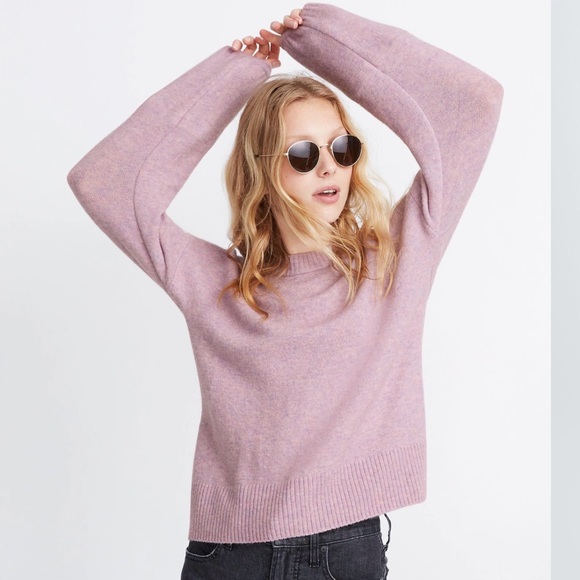 Madewell Payton Pullover Sweater in Coziest Yarn Heather Lilac Purple Size S - Picture 10 of 11